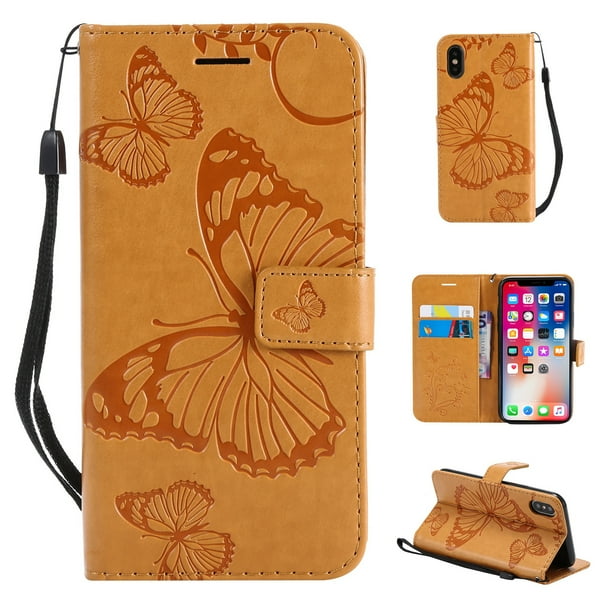 PU Leather Flip Cover Compatible with iPhone XR Yellow Wallet Case for iPhone XR PU Leather Flip Cover Compatible with iPhone XR Yellow Wallet Case for iPhone XR